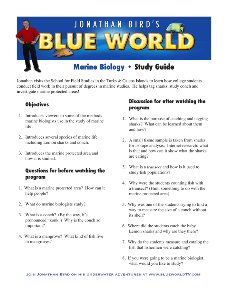 Marine Biology • Study Guide