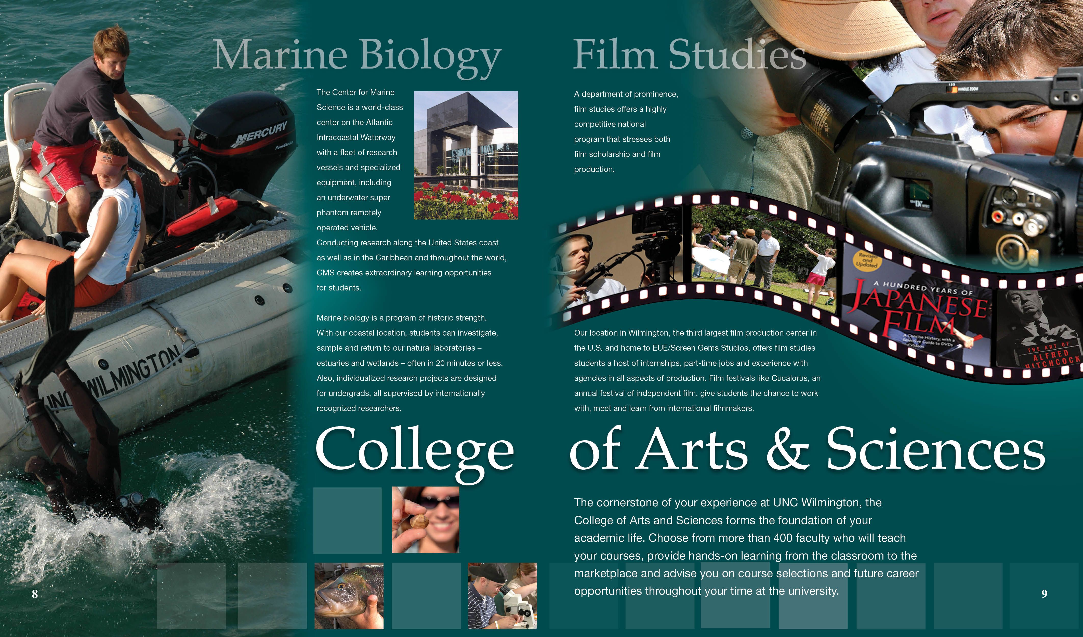 UNCW Viewbook | Film studies, Marine biology, College art